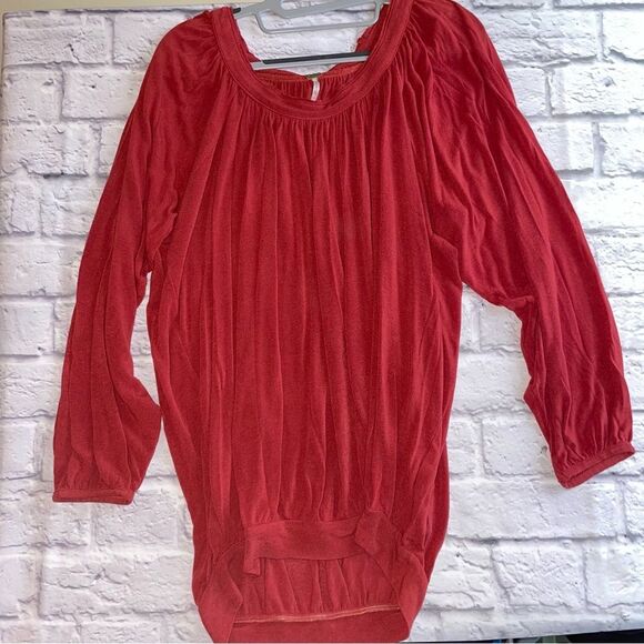 Free people BoHo peasant top burnt red women's small - Picture 4 of 6
